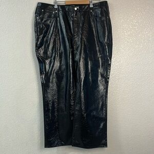 J. Crew Collection Black Faux Leather Pants Size 36/29